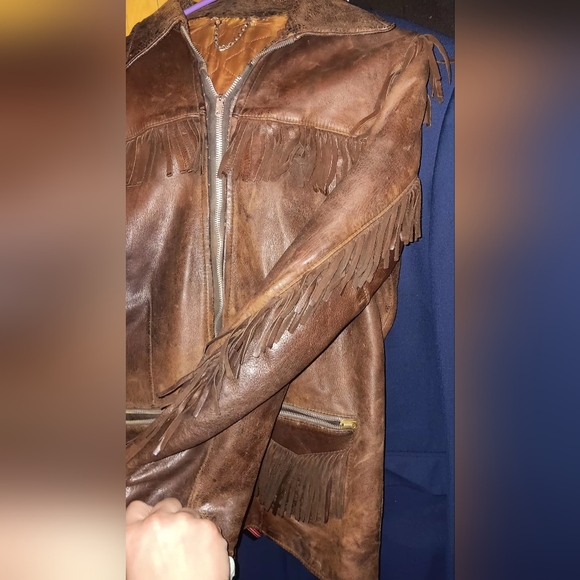 vintage fringed leather jacket